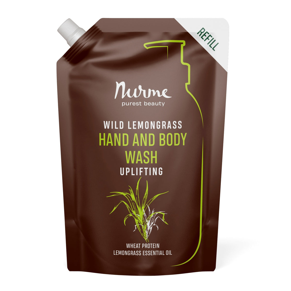 Nurme Wild Lemongrass Hand & Body Wash Refill, 500 ml