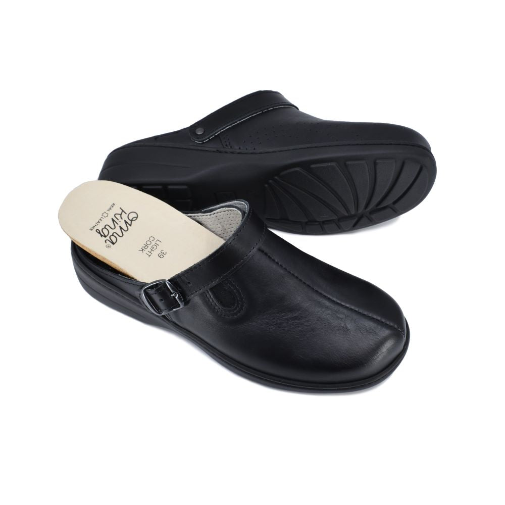 Loosu Leder-Sandalen mit geschlossener Zehenpartie – Schwarz – Produktansicht 2