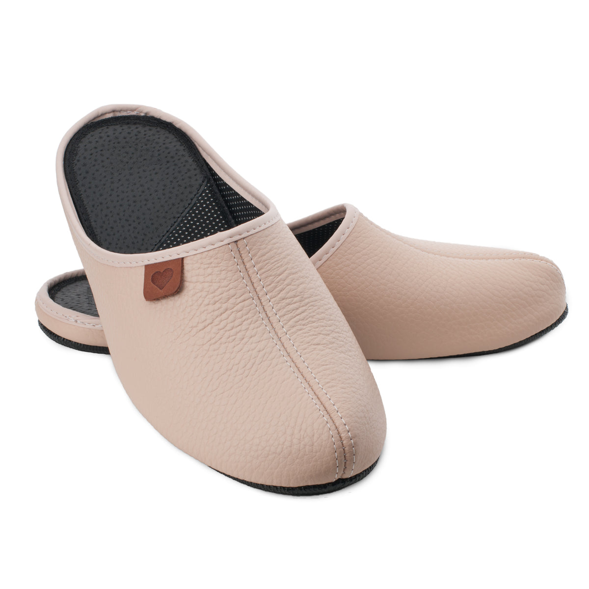 Leder Hausschuhe Sänna – Beige – Produktansicht 2