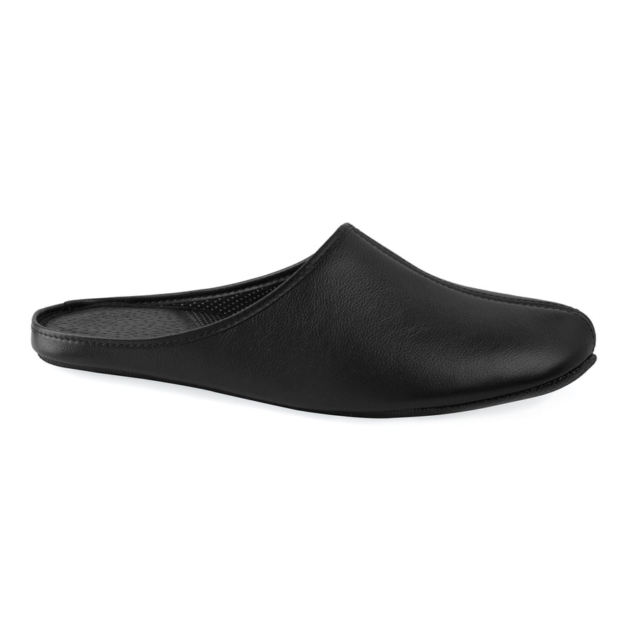 Leder Hausschuhe Sänna – Schwarz