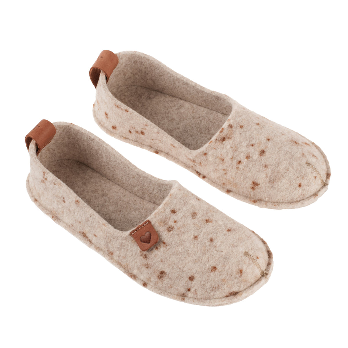 Naturfilz und Gummisohle Hausschuhe Toku – Beige