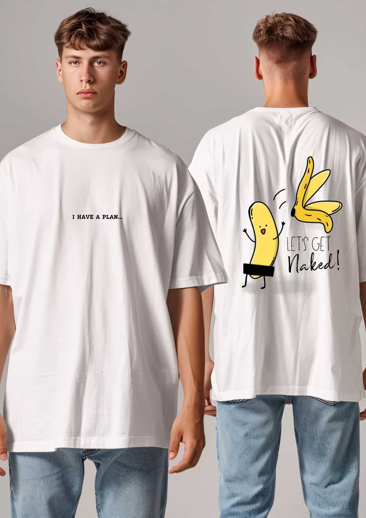 Oversize-T-Shirt „Let's Get Naked“