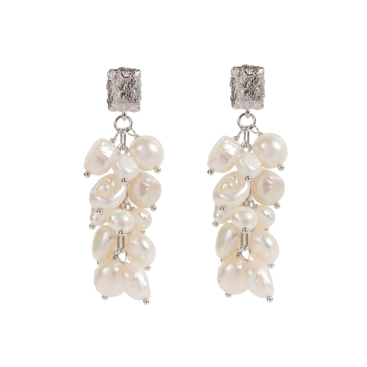 Festive Pearls Ohrringe – Roségold und Silber – Produktansicht 2
