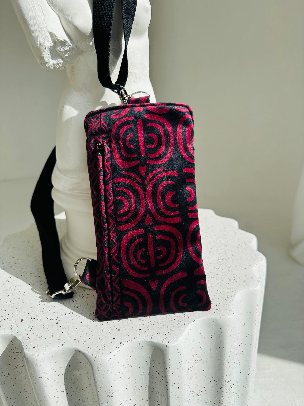 Handytasche – Bordeaux Muster