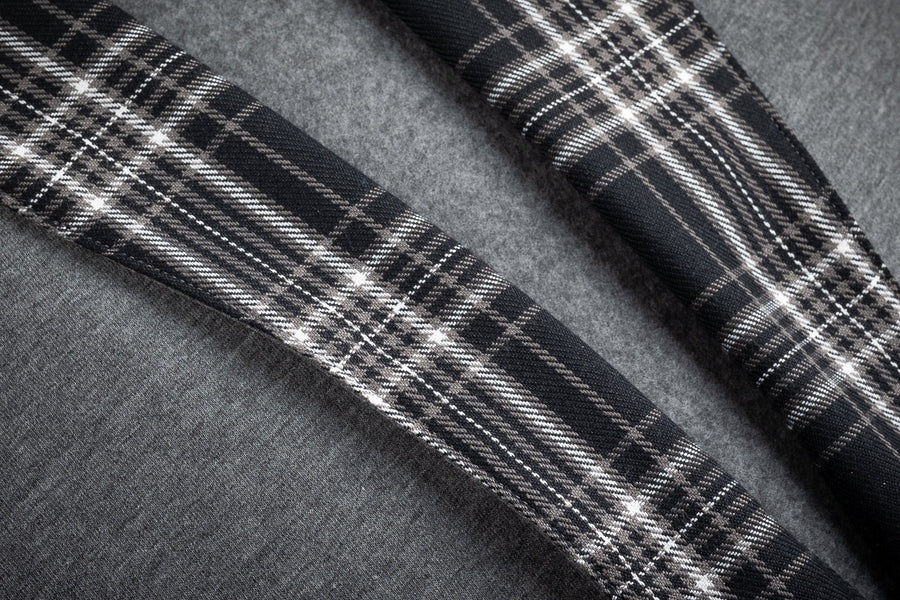 Grau 3 / 4 Ärmel Flannel – Collared Robe
