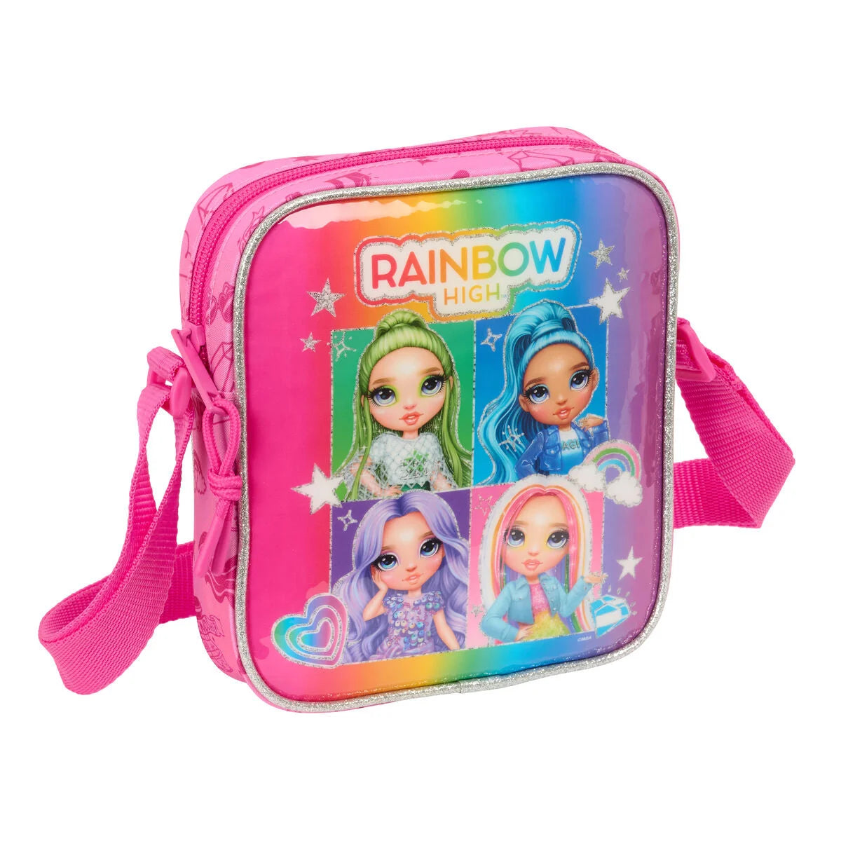 Rainbow High Shine Kinder-Umhängetasche in Pink mit Figurenmotiv