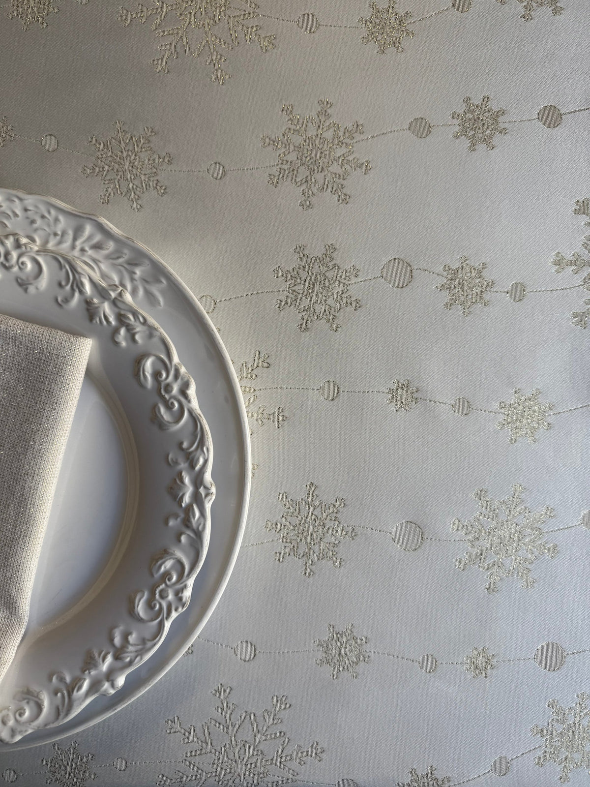 Rechteckige Tischdecke – Golden Snowfall – Produktansicht 5