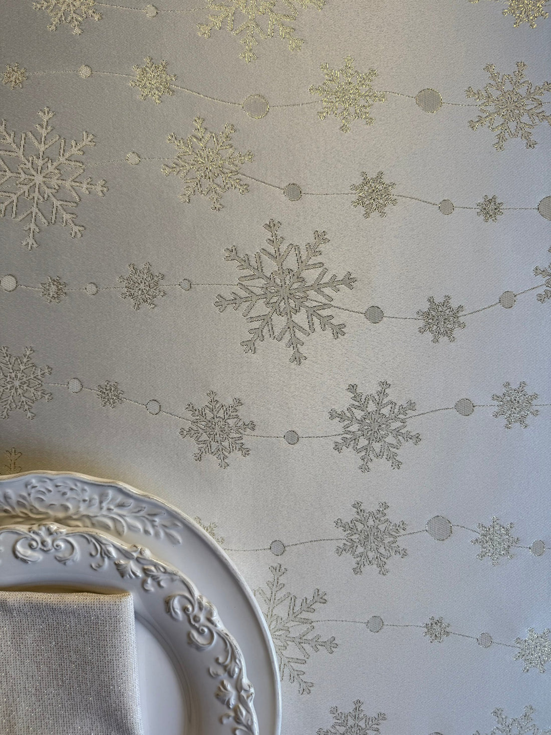 Rechteckige Tischdecke – Golden Snowfall – Detailansicht 2