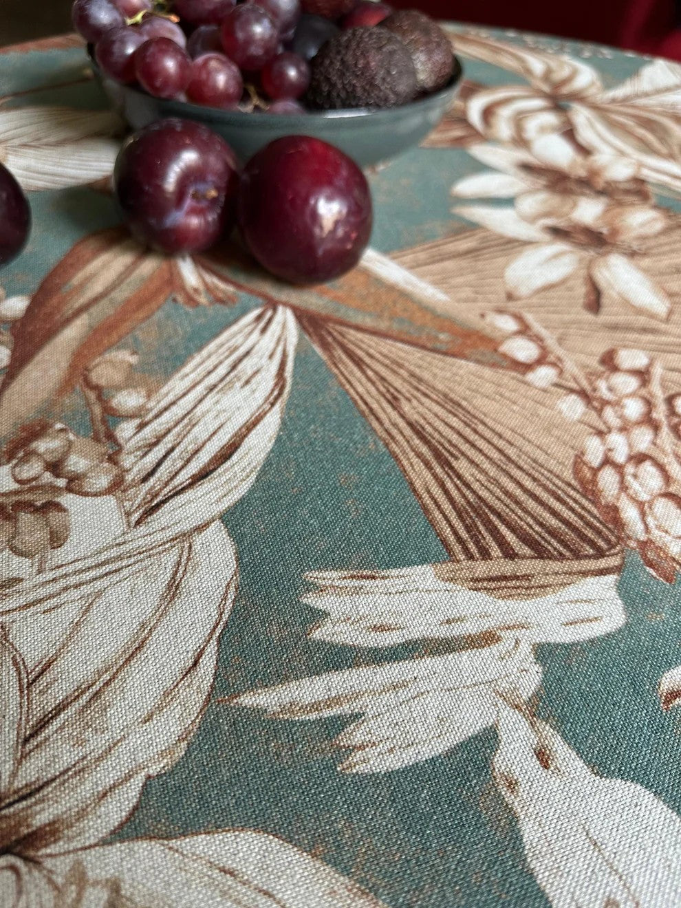Rechteckige Tischdecke, Leinen-Baumwoll-Mix – Terra Flora – Produktansicht 3