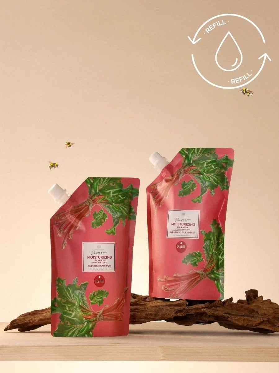 Nachfüllpackung für Rhabarber – Haarmaske mit Castor Öl – 500 ml – Detailansicht 1