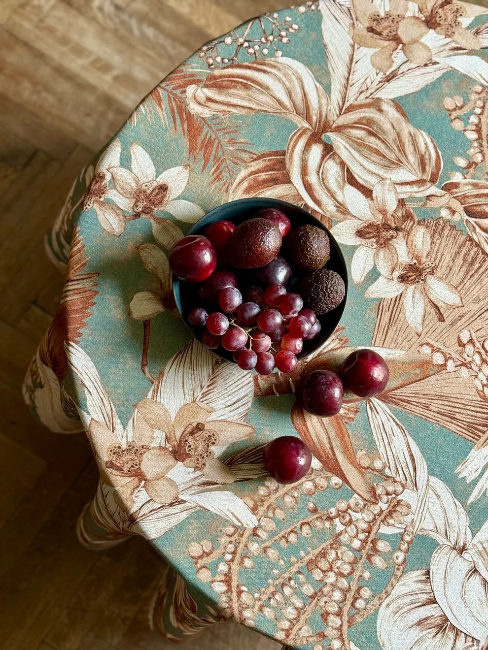 Runde Tischdecke, Leinen-Baumwoll-Mix – Terra Flora – Produktansicht 4