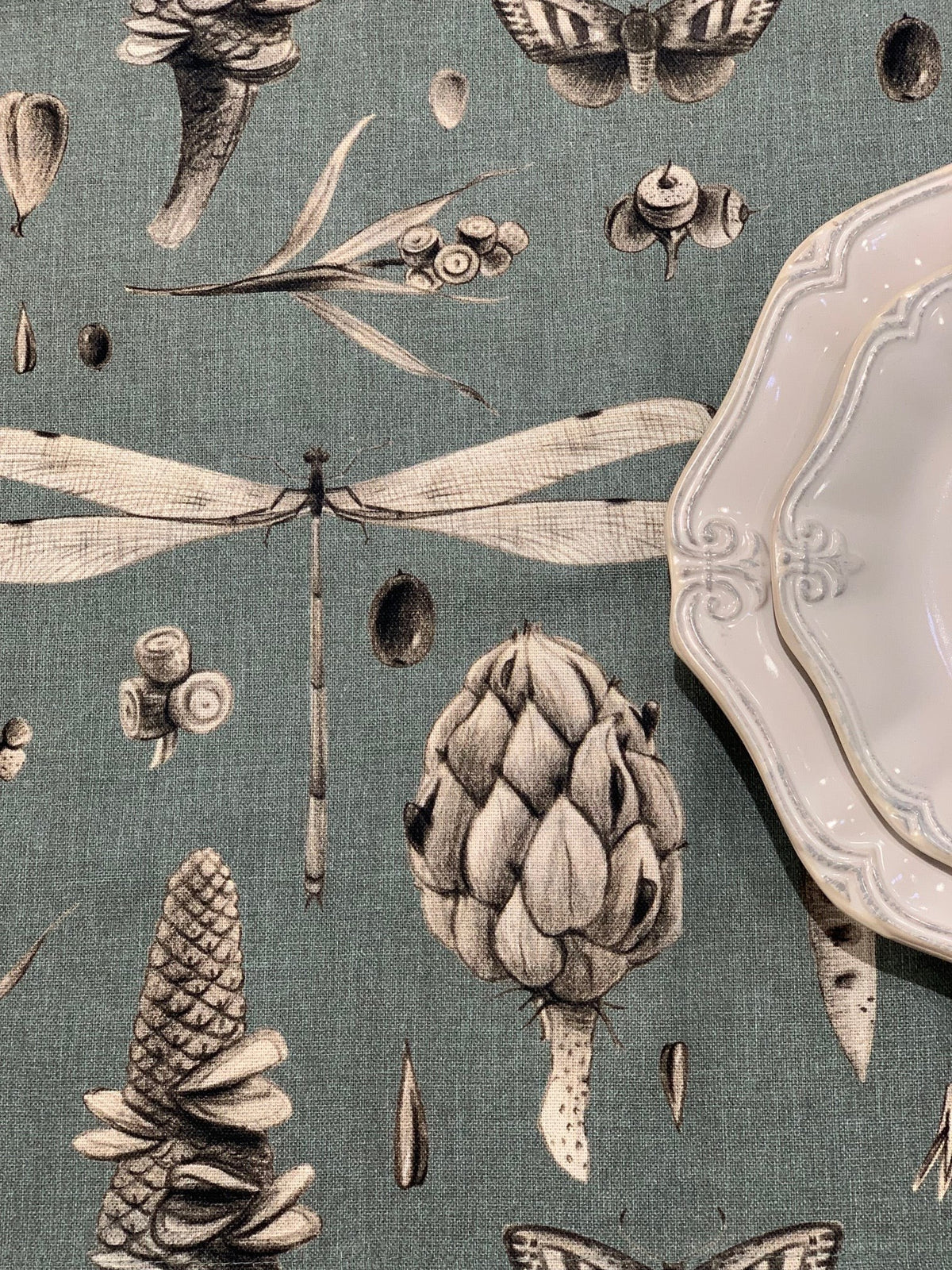 Runde Tischdecke – Seeds Aqua – Produktansicht 2