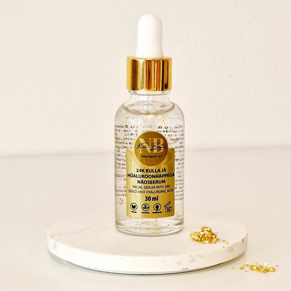Gesichtsserum mit 24K Gold und Hyaluronsäure, 30 ml – Detailansicht 2