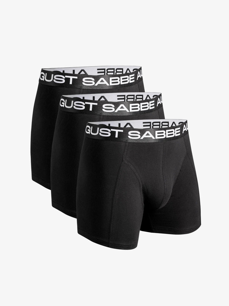 Men’s Daily Cotton Boxer Briefs Black – 3-Pack