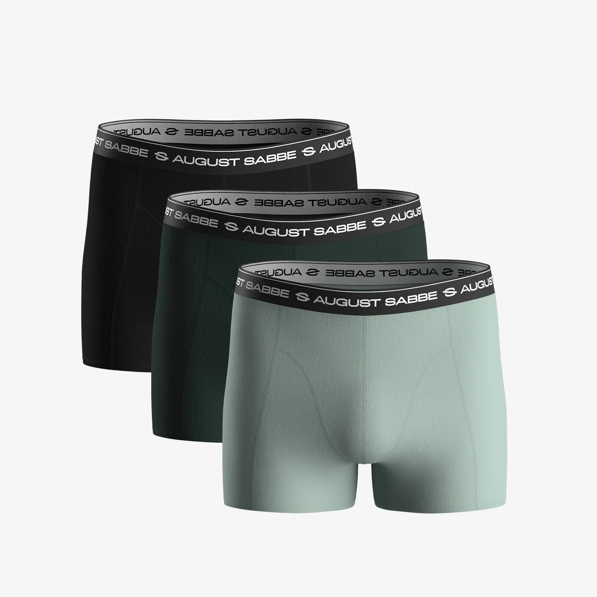 August Sabbe Daily Boxershorts Grün 3er-Pack