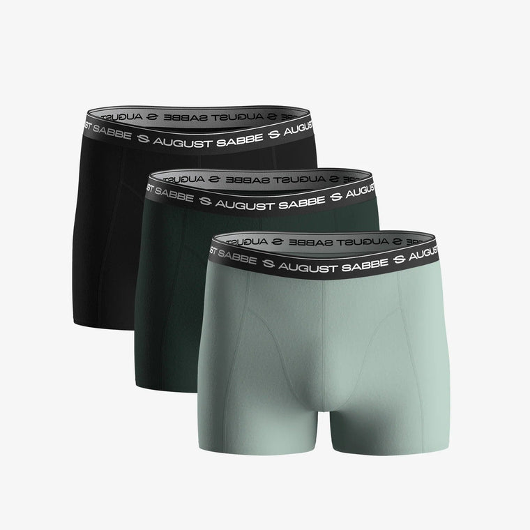 Men’s Daily Cotton Boxer Briefs Green – 3-Pack