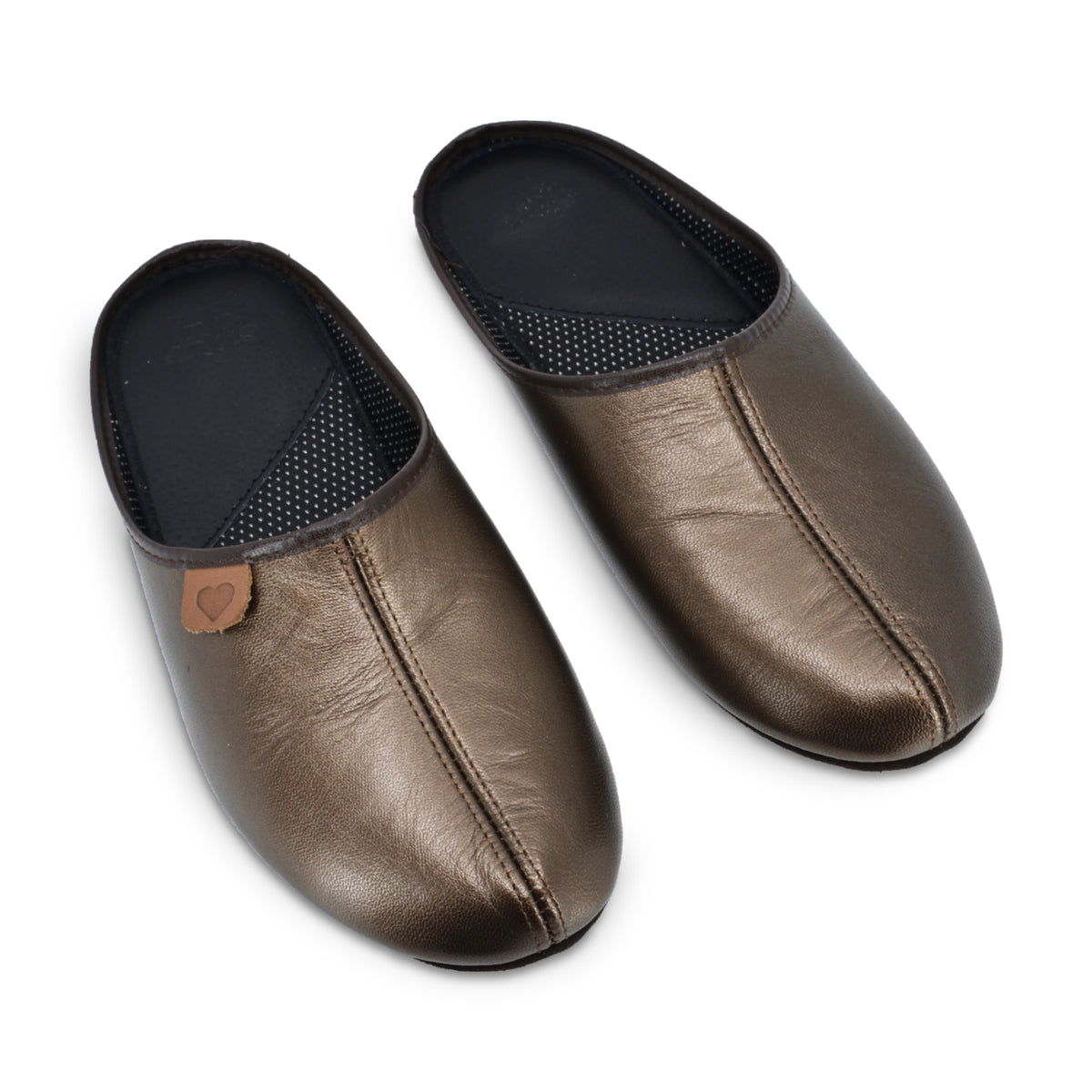 Leder Hausschuhe Sänna für Damen – Bronze – Produktansicht 2