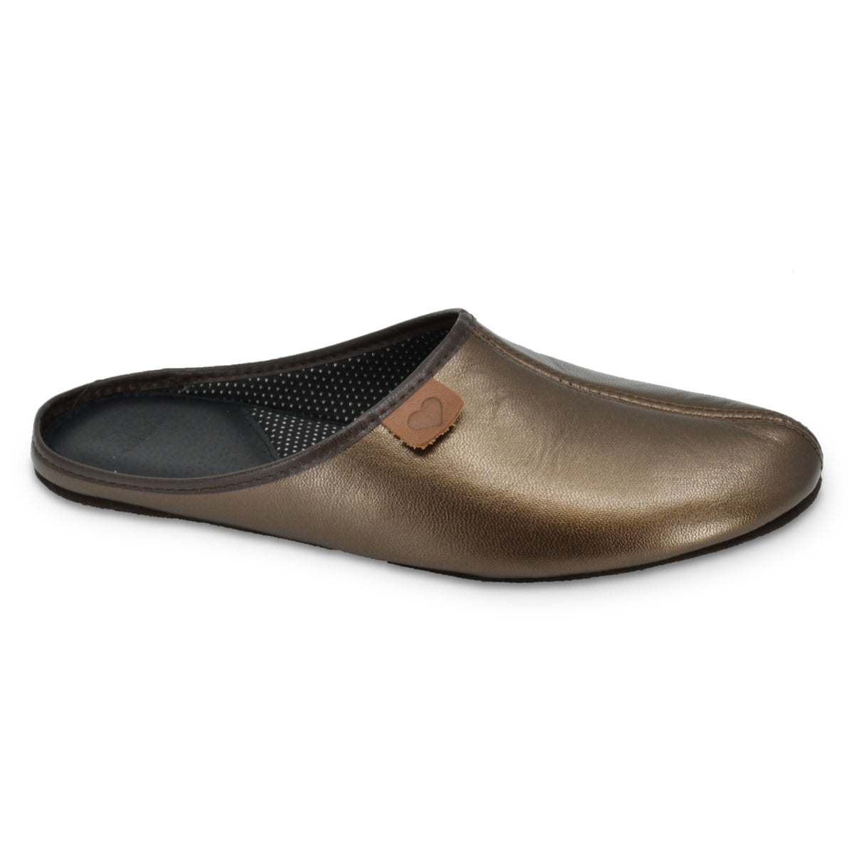 Leder Hausschuhe Sänna für Damen – Bronze