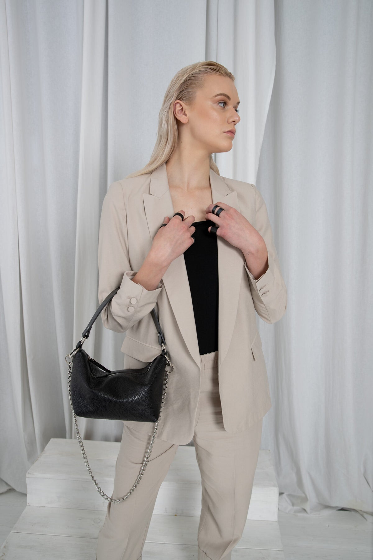 Weiche Leder-Baguette-Handtasche Selena