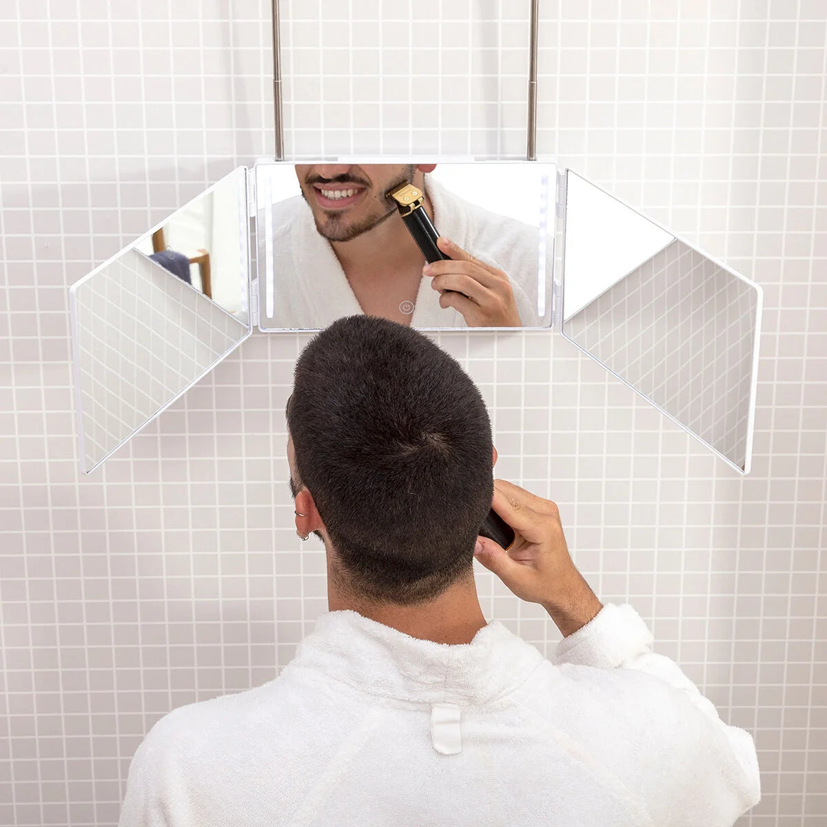 SelfKut LED-Badezimmerspiegel mit 360°-Ansicht – Produktansicht 2