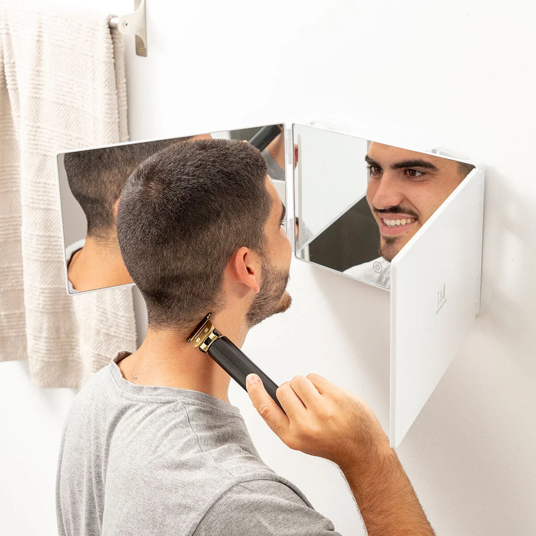 SelfKut LED-Badezimmerspiegel mit 360°-Ansicht – Detailansicht 1