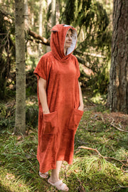 Kurzarm-Poncho FOX für Erwachsene aus Bambus-Frottee