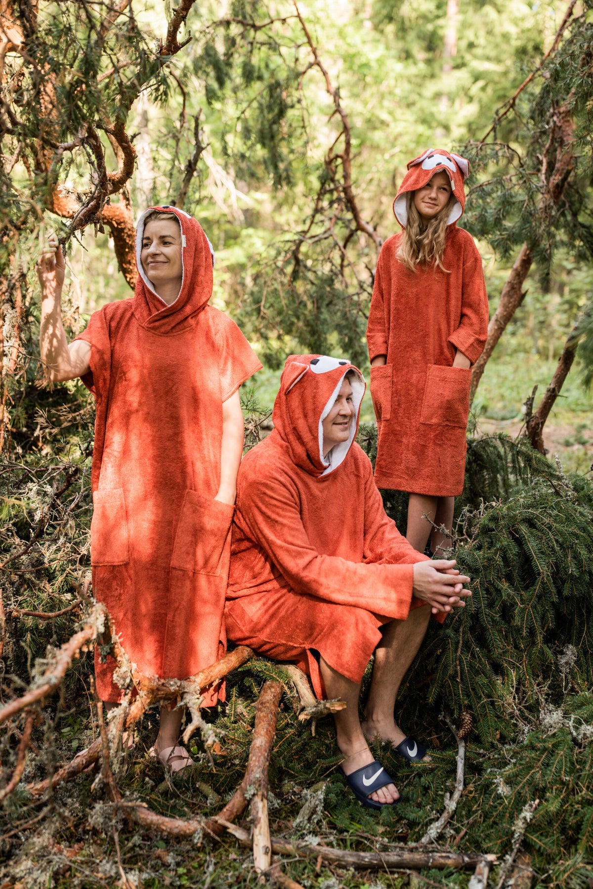Kurzarm-Poncho FOX für Erwachsene aus Bambus-Frottee – Produktansicht 2