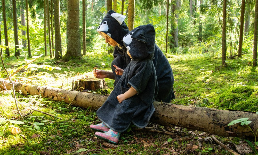 Kurzarm-Poncho WOLF für Kleinkinder, Größe 82/86-116 – Detailansicht 1