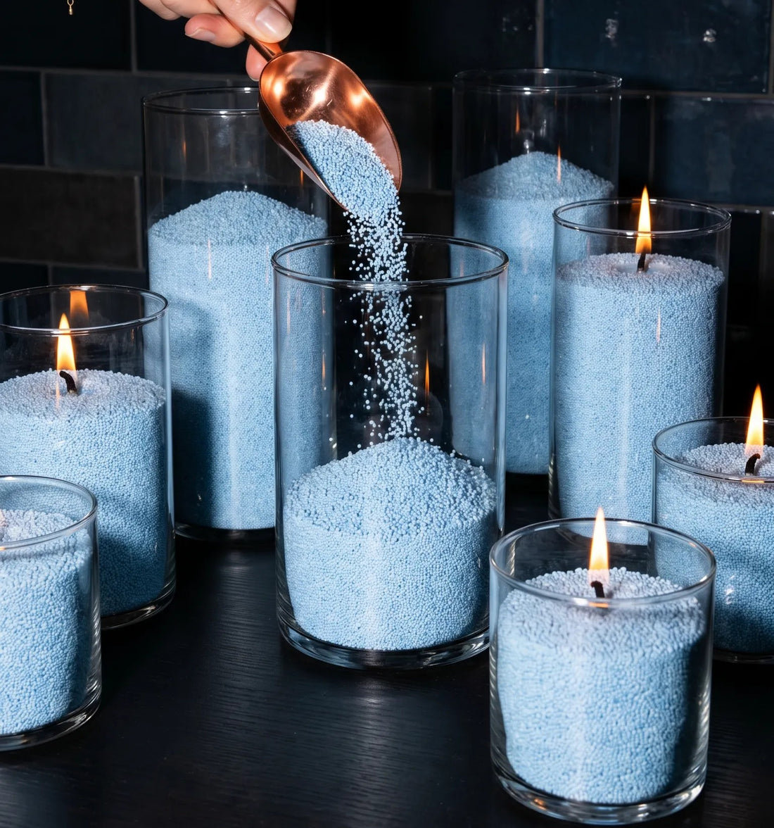 Duftfreies Kerzenpulver Himmelblau Nachfüllung 1 kg – Detailansicht 1