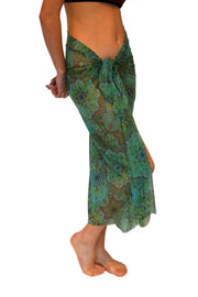 Durchbräunender Sarong Grün Mandala