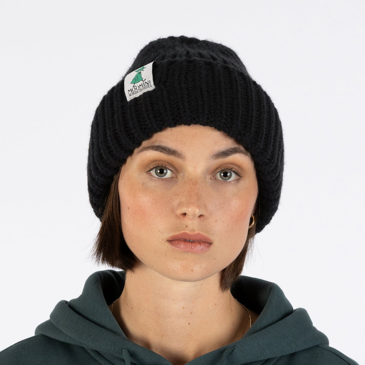 Grobstrick – Beanie Snufkin – Schwarz – Produktansicht 4