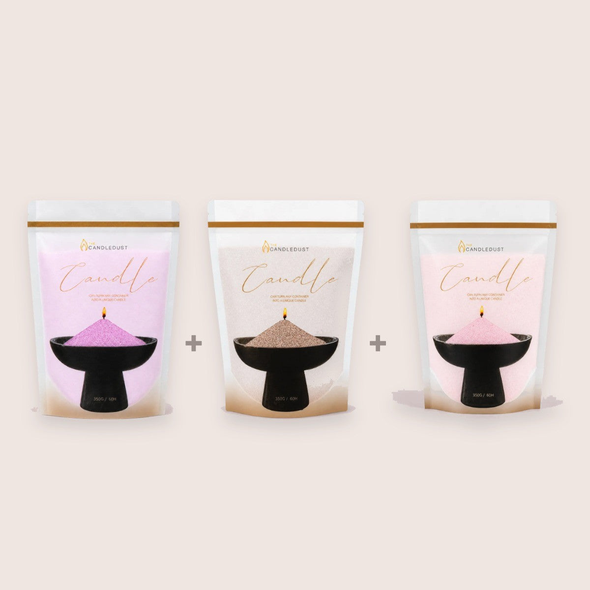 Soft Pastels Unscented Refill Trio, Lilac, Nude, Baby Pink, 3 × 350g