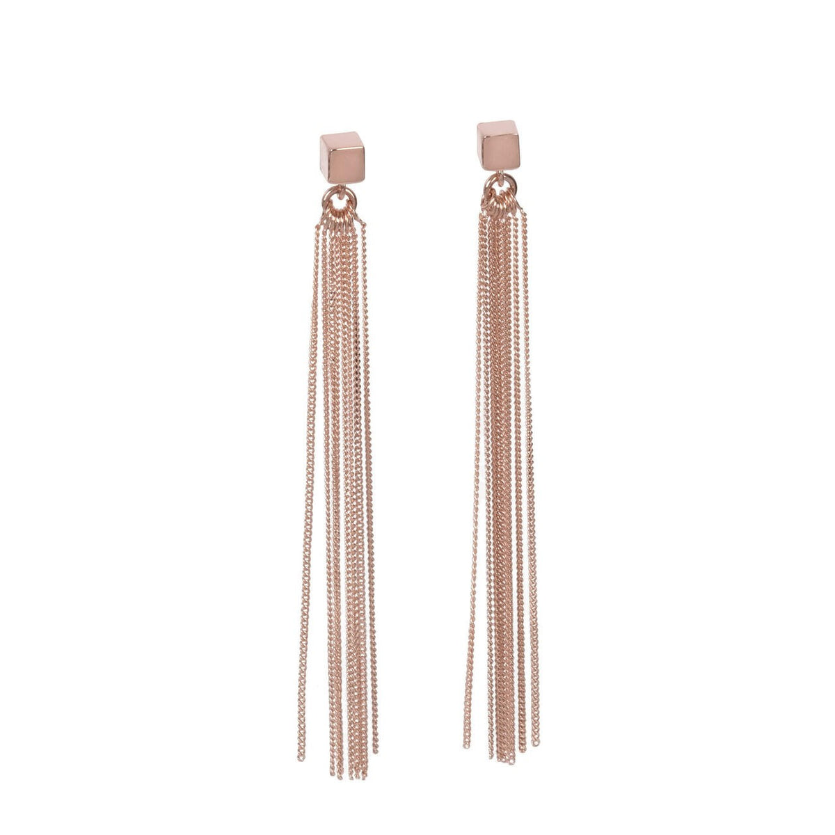 Solid C – Tassel Ohrringe – Roségold und Silber – Produktansicht 2