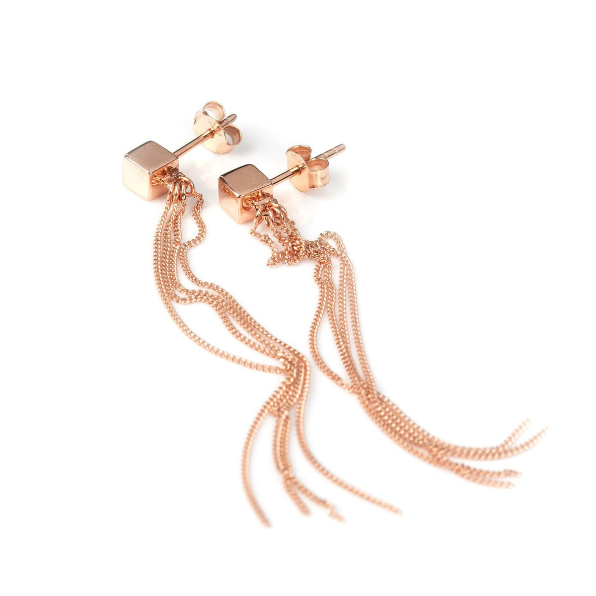 Solid C – Tassel Ohrringe – Roségold und Silber – Produktansicht 3