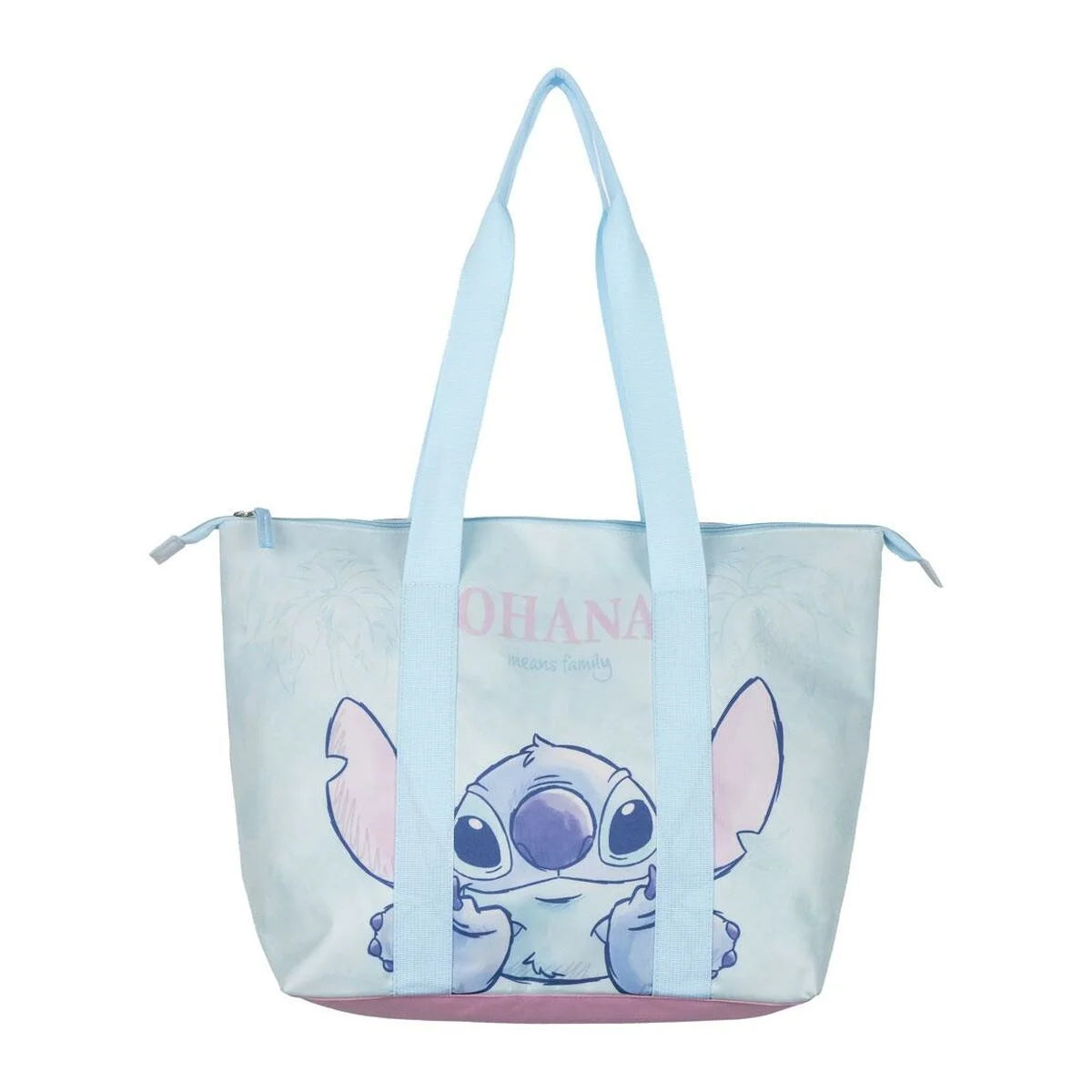 Stitch Strandtasche in Hellblau und Rosa mit Stitch-Motiv
