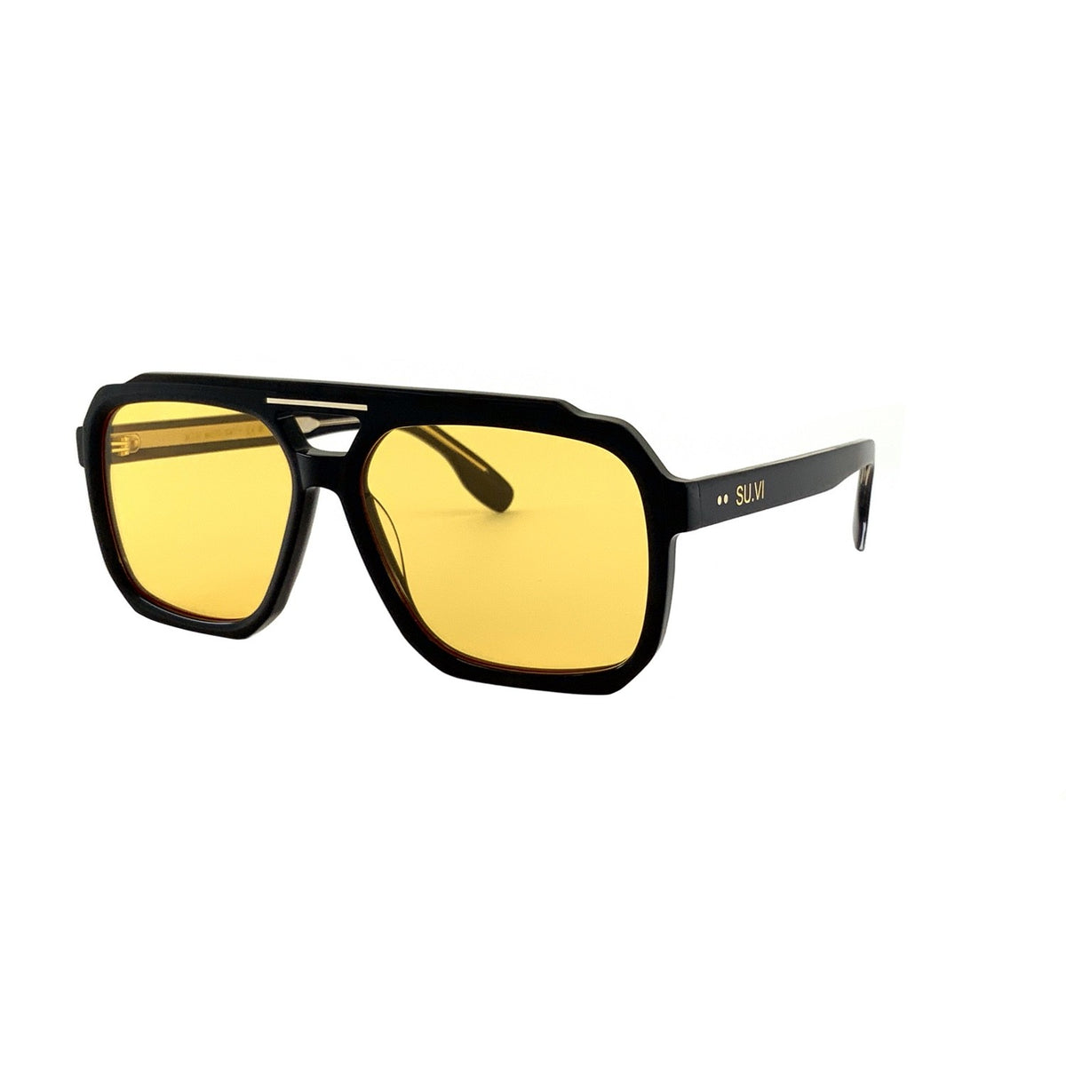 Sonnenbrille SU.VI 54074 Schwarz mit gelben Gläsern – Produktansicht 3
