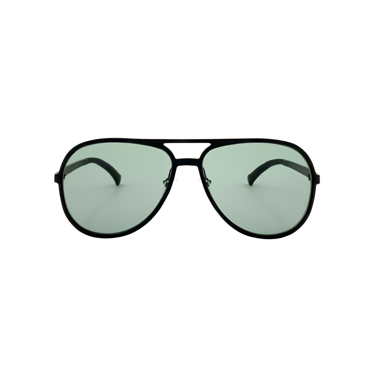 Sonnenbrille SU.VI 55034 Mattschwarz mit grünen Gläsern
