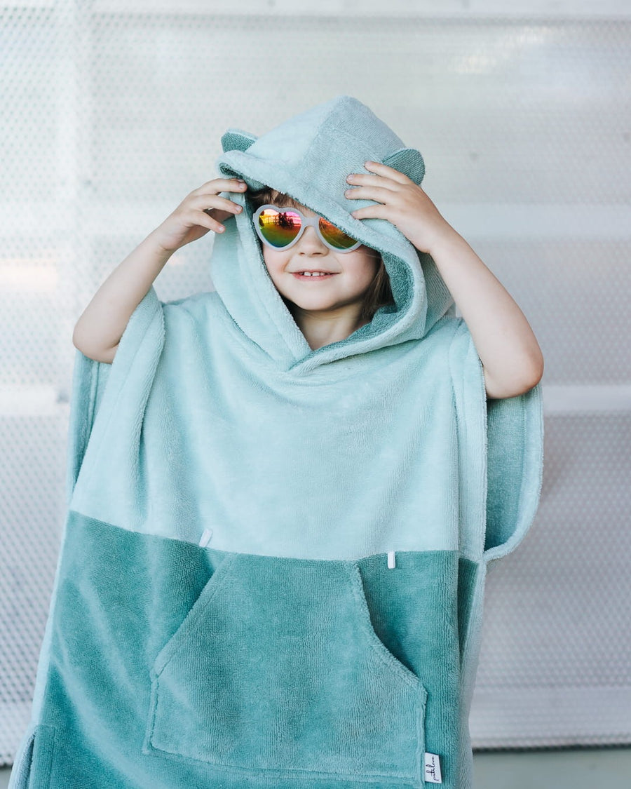 Surfbear Kinder-Badeponcho – Grün