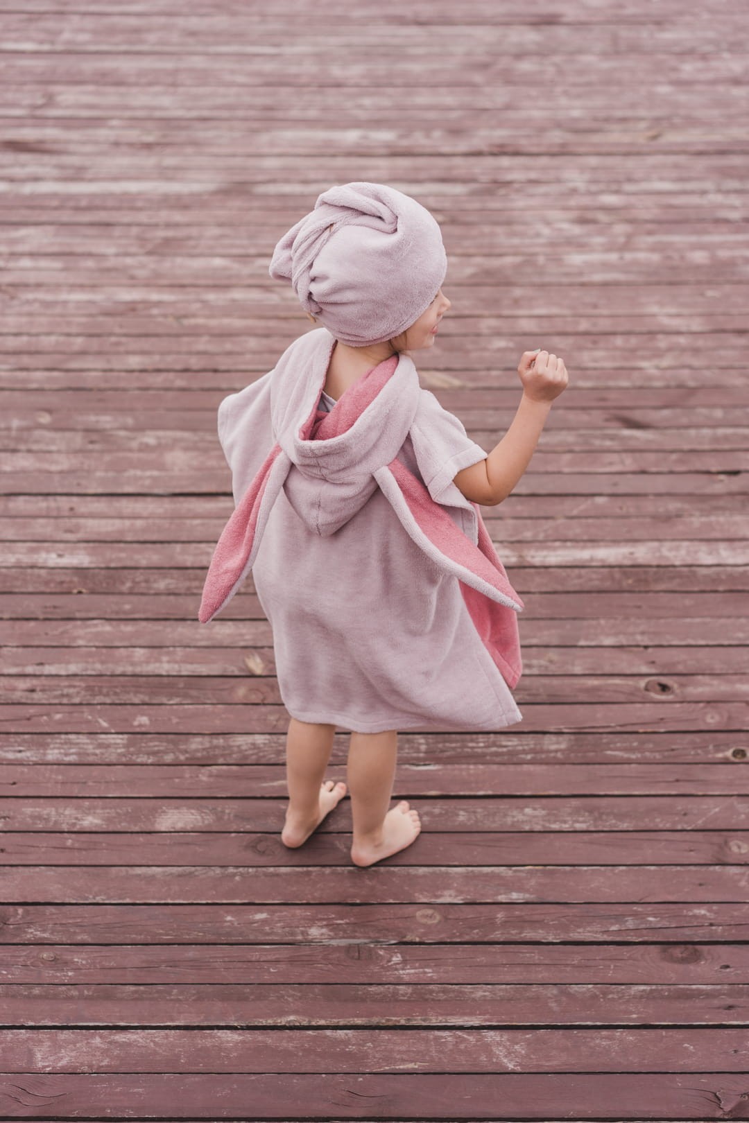 Surfbunny Kinder-Badeponcho – Pink – Detailansicht 3