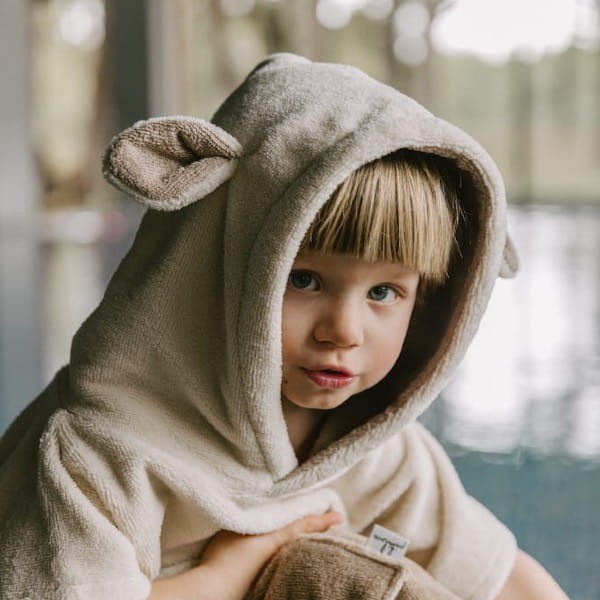 Surfsheep Kinder-Badeponcho – Beige – Detailansicht 1