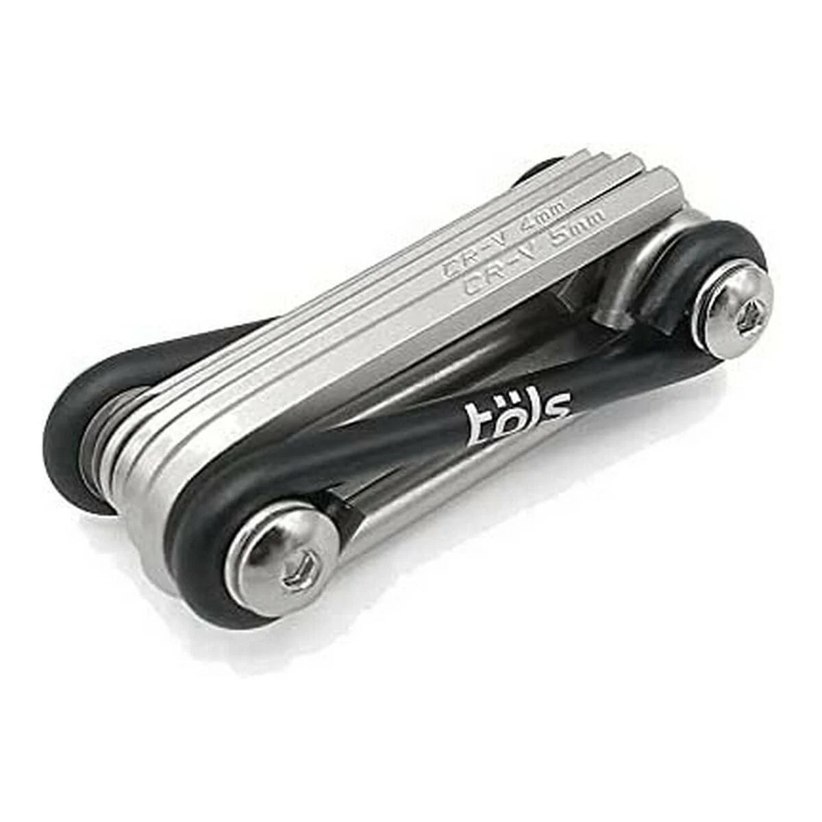 Geschlossenes Töls Lexia 8 Fahrrad-Multitool in Schwarz und Silber