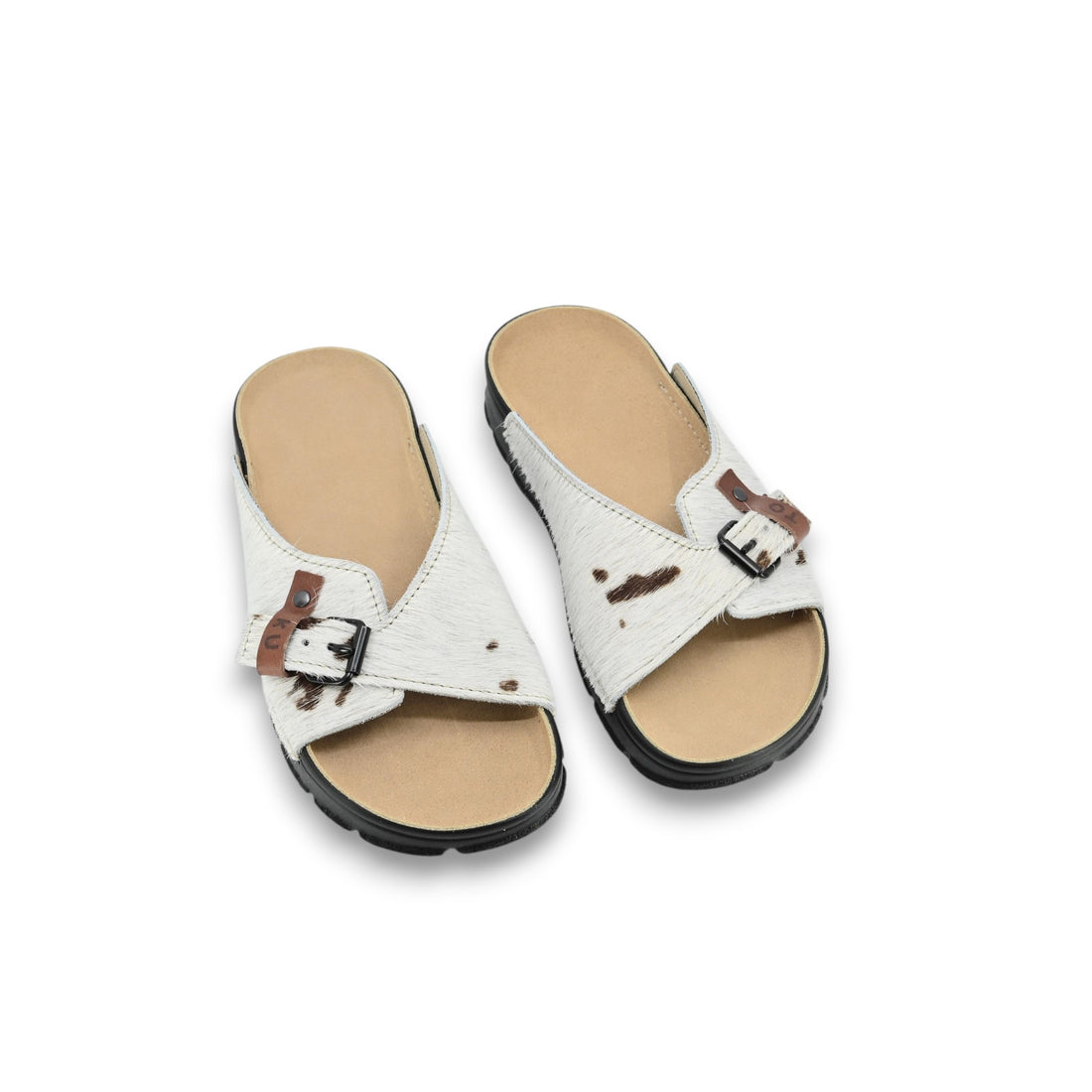 TOKU Rome Damen-Sandalen – Kuhmuster limitierte Edition – Detailansicht 1