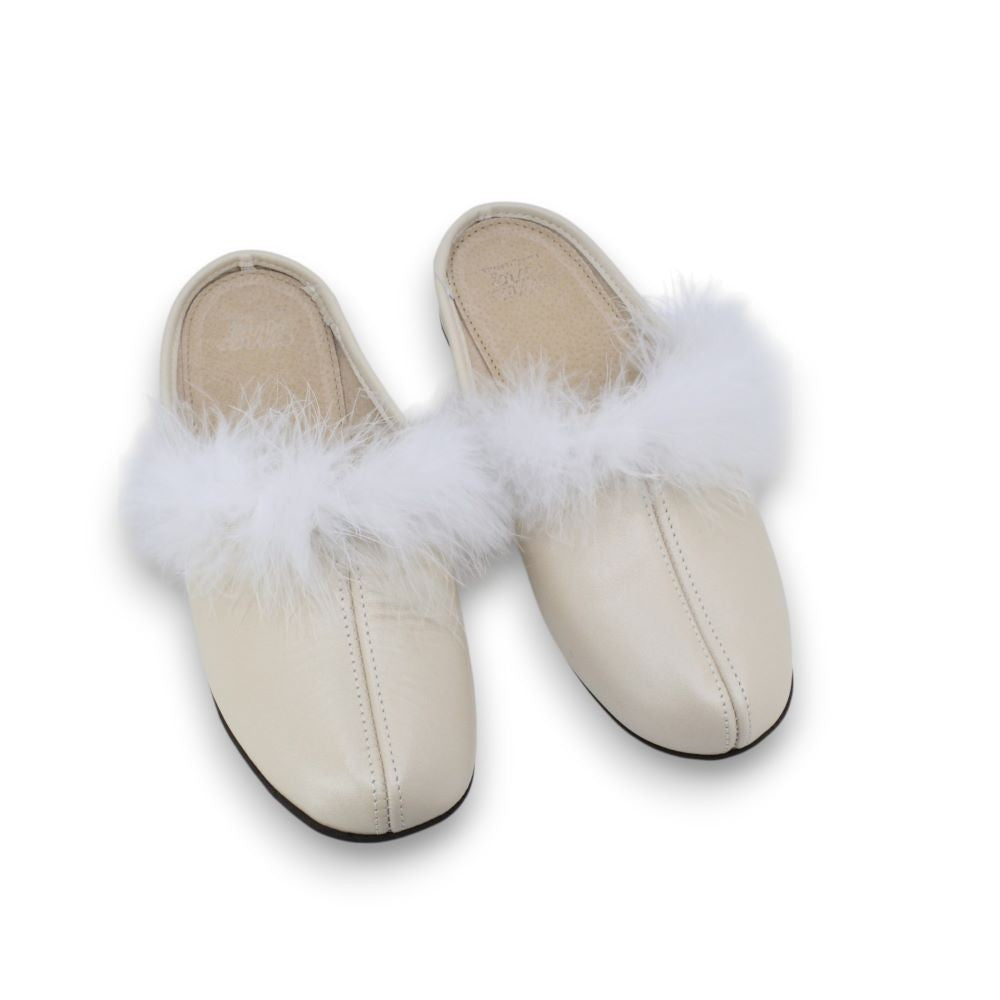 Trinity Leder Damen Hausschuhe – Champagne – Produktansicht 2