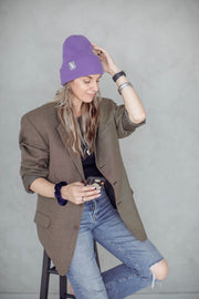 Extraweiche Beanie mit Giraffen-Label