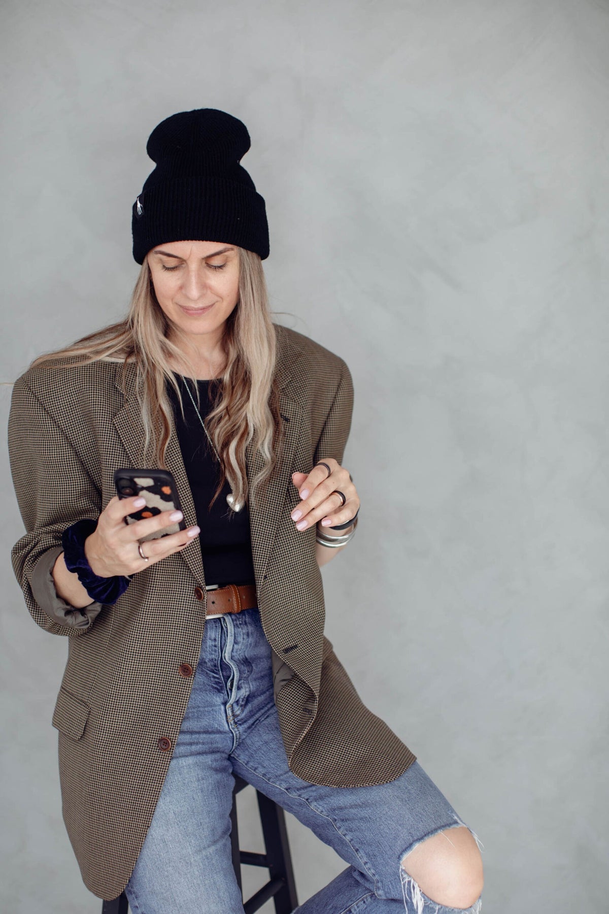 Extraweiche Beanie mit Giraffen-Label – Produktansicht 4