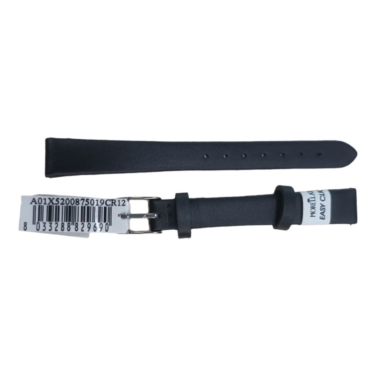 Schwarzes Morellato Uhrenarmband mit silberfarbener Schließe