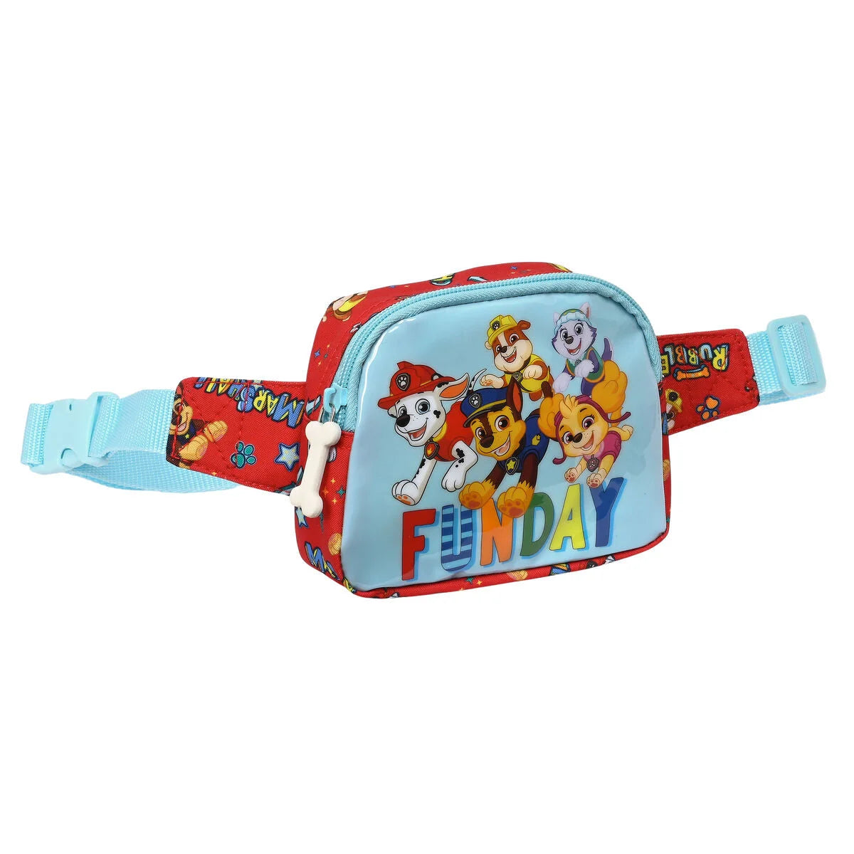 Paw Patrol Funday Kinder-Gürteltasche in Rot und Hellblau von vorn