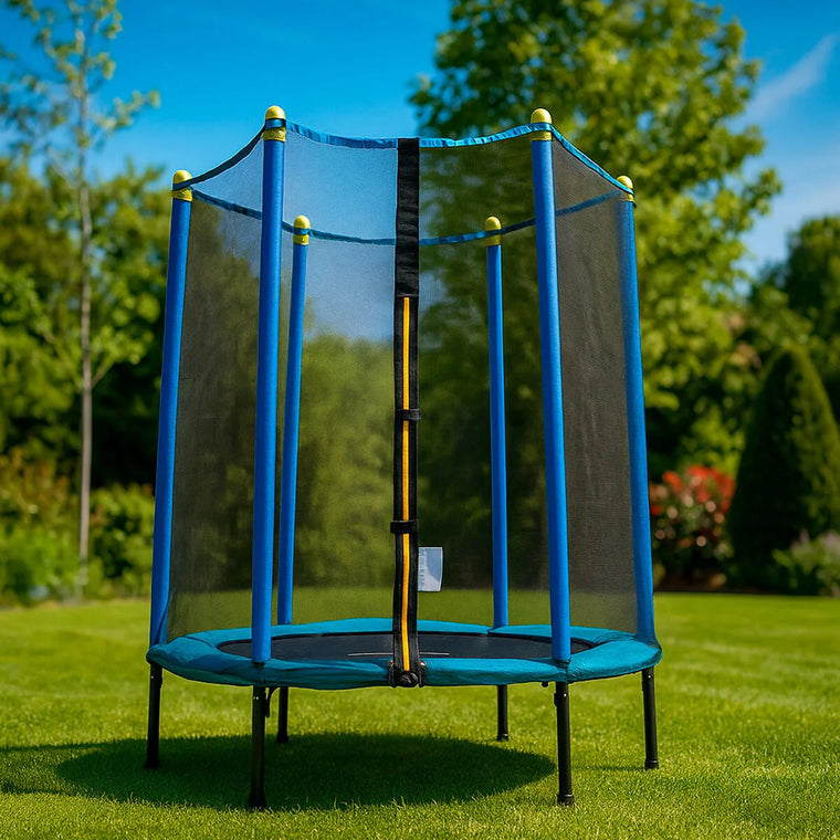 Zuply Kindertrampolin mit gepolstertem Sicherheitsnetz