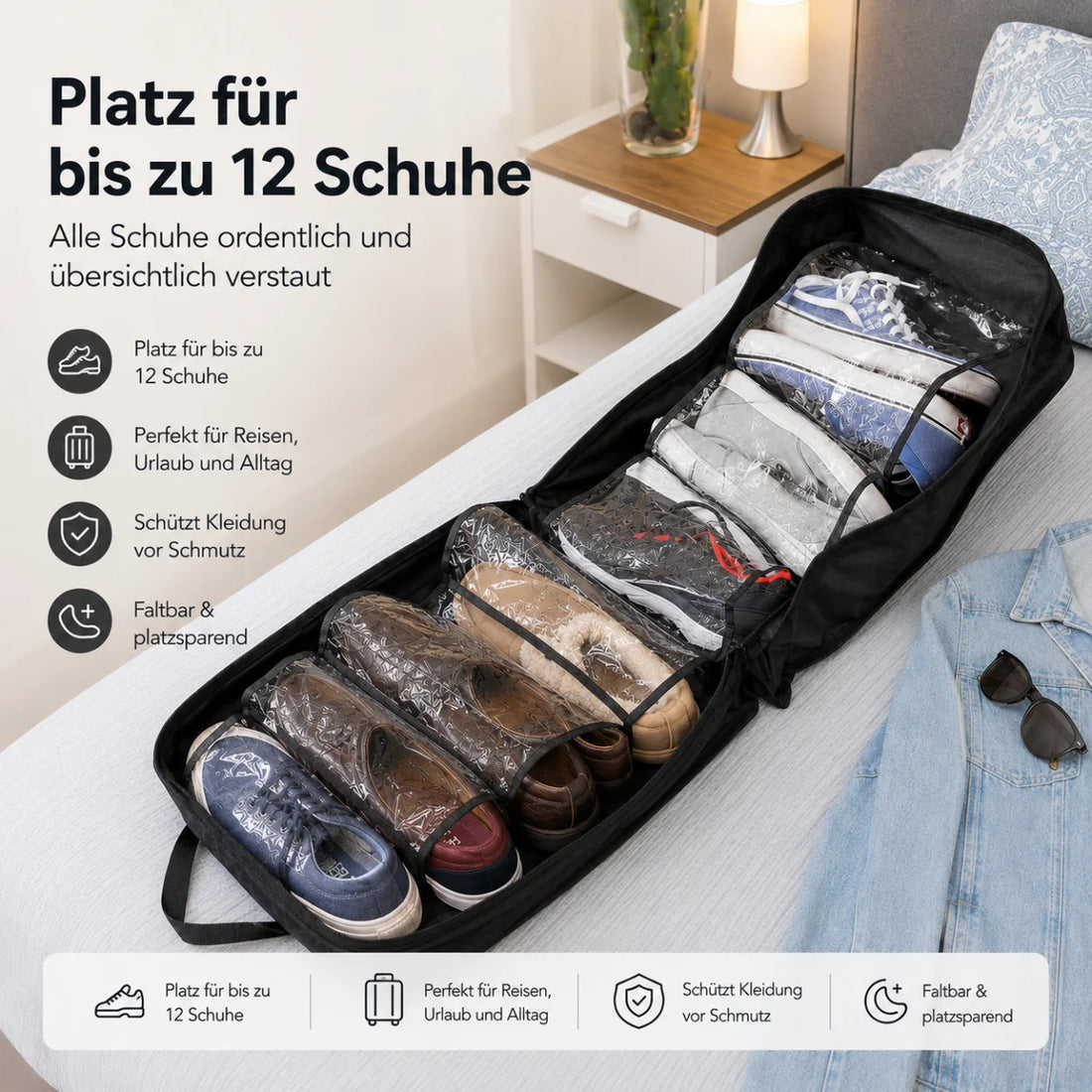 Schuh-Organizer für bis zu 12 Schuhe – Detailansicht 4