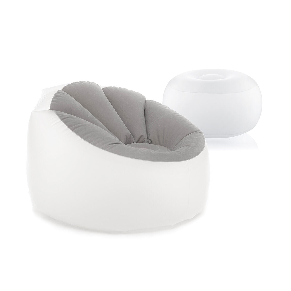 Pack Aufblasbarer Sessel mit buntem LED-Licht und Aufblasbarer Hocker mit mehrfarbiger LED-Beleuchtung und Fernbedienung InnovaG